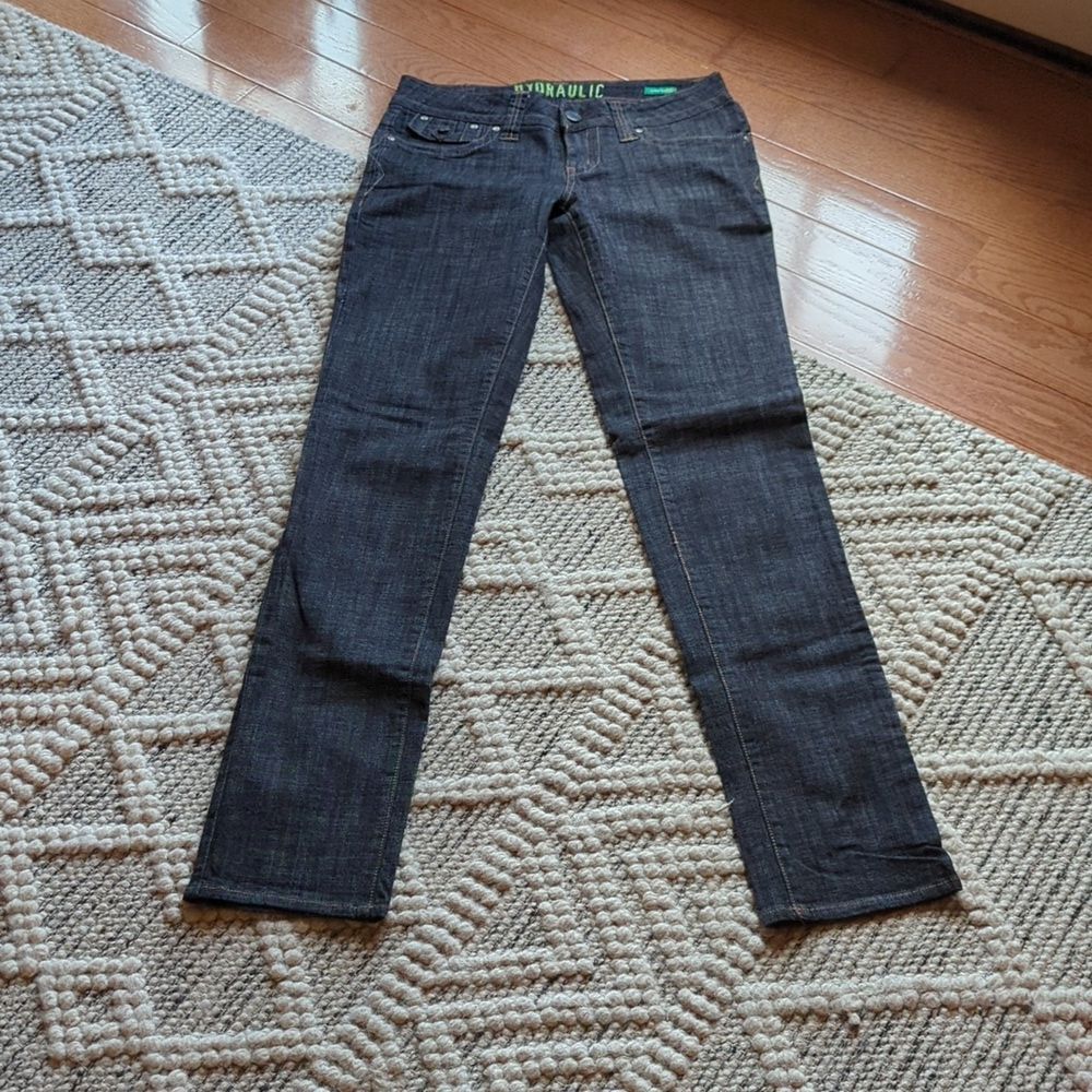 Hydraulic Women's Dark Gray/Black Wash Skinny Straight Leg Jeans